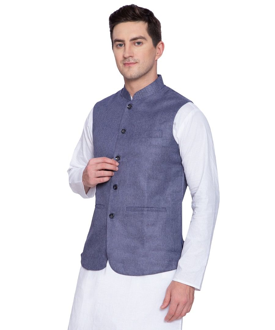 Authenzaa Men Waist Coat, WFOC001, Light Purple