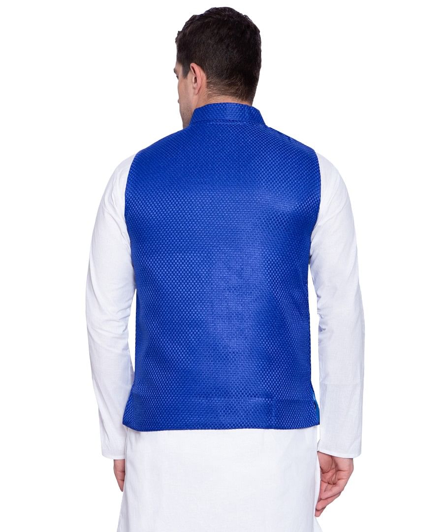 Authenzaa Men Waist Coat, WFOC001, Royal Blue