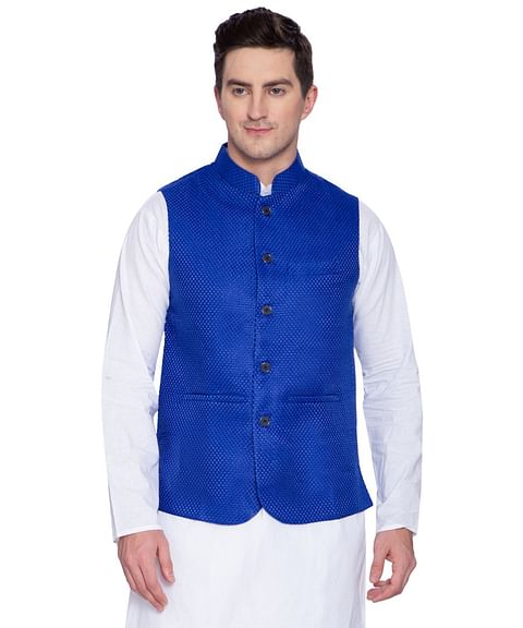 Authenzaa Men Waist Coat, WFOC001, Royal Blue