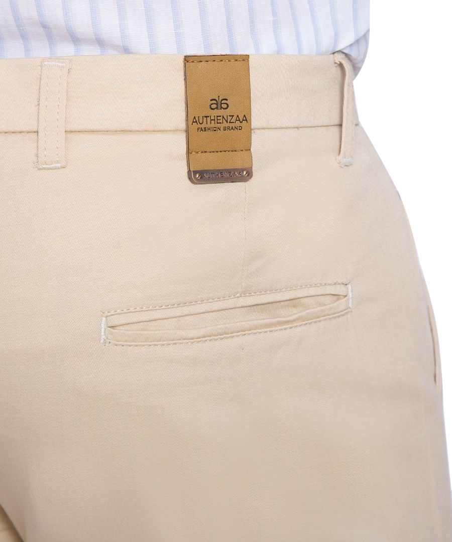 Authenzaa Men Chinos Casual Trouser CT4S001 Cream