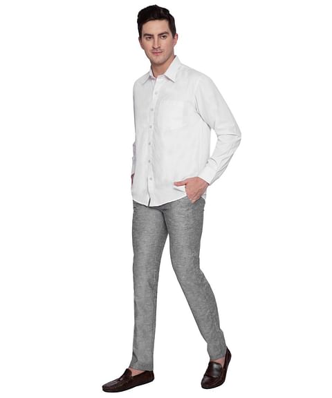 Authenzaa Men Casual Cotton Trouser CS-FS-0010, Grey