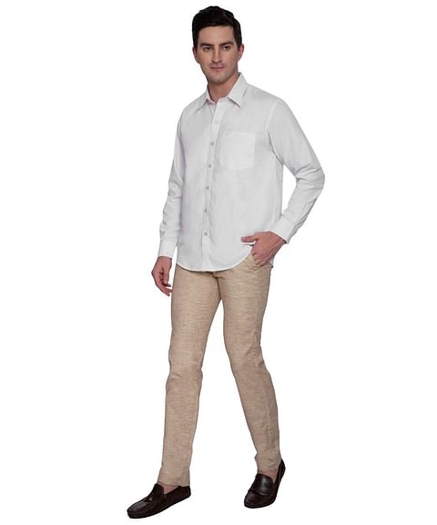 Authenzaa Men Casual Cotton Trouser CS-FS-0011, Beige