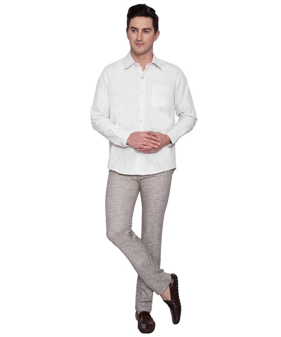 Authenzaa Men Casual Cotton Trouser CS-FS-0011, Coffee