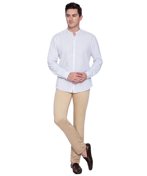 Authenzaa Men Grand Casual Trouser CS-PR-GT3004, Cream