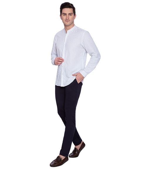 Authenzaa Men Grean Casual Trouser CS-PR-GT3004, Navy