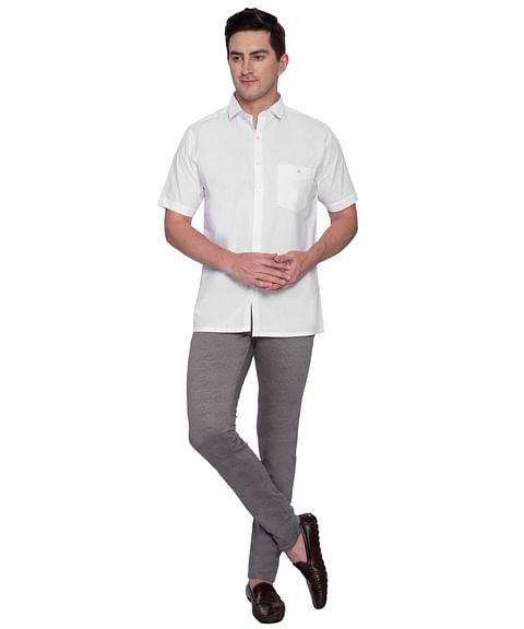 Authenzaa Men Grand Casual Trouser CS-PR-GT30, Steel Grey