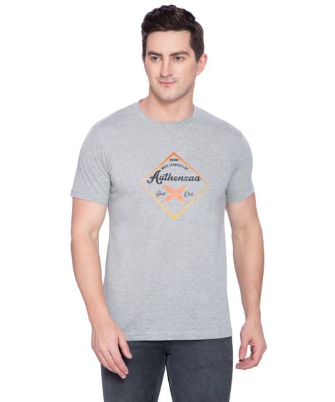 Authenzaa Casual Round Neck T-Shirt ARRNT001 Grey