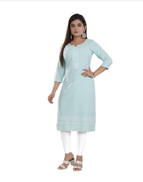 Authenzaa Women Fashion Kurti SFKRT118 Blue