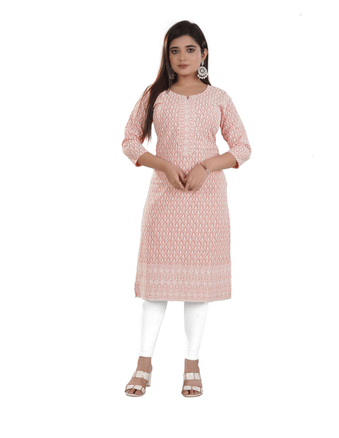 Authenzaa Women Fashion Kurti SFKRT118 Peach