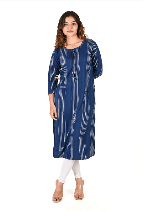 Authenzaa Women Fashion Kurti SFKRT119 Navy