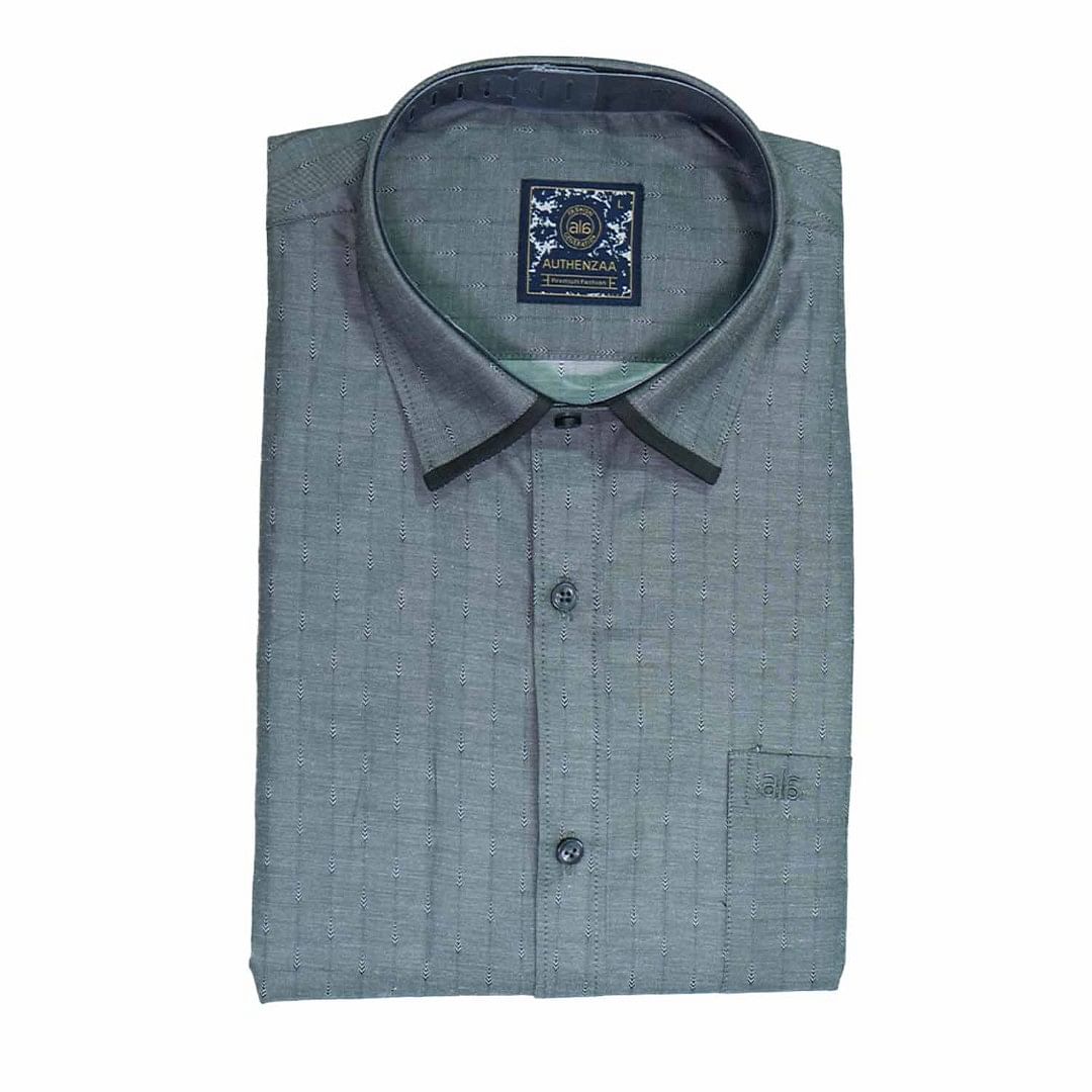 Authenzaa Men New Choice Formal Shirt WF001 Dark Grey
