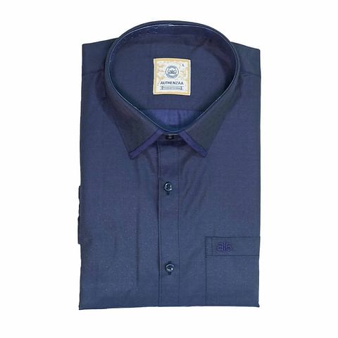 Authenzaa Men New Choice Formal Shirt WF001 Dark Navy