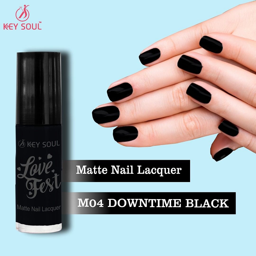 Key Soul Matte Nail Paint (7ml) - M04 Downtime Black