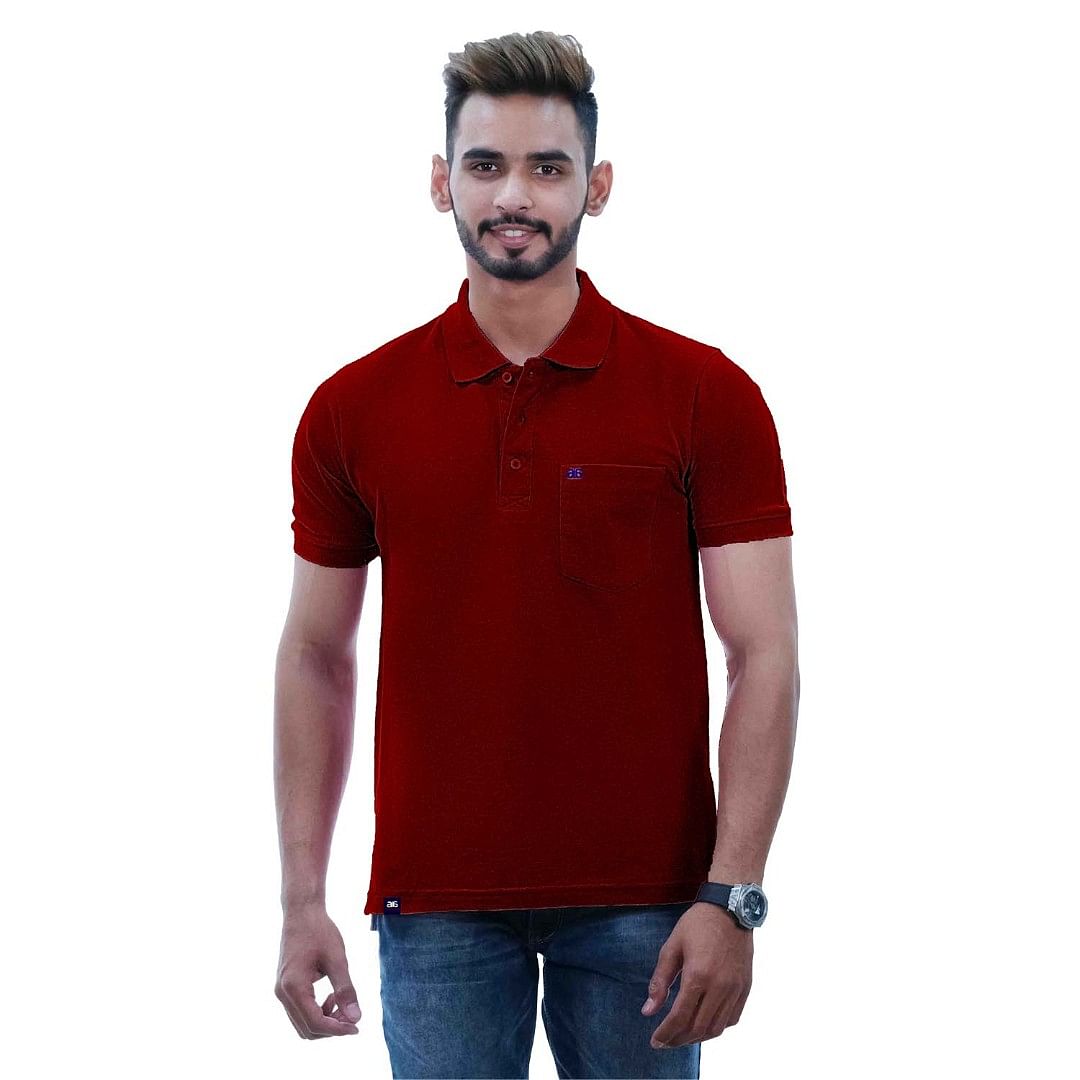 Authenzaa Men Polo T-Shirt SFPT001 Red