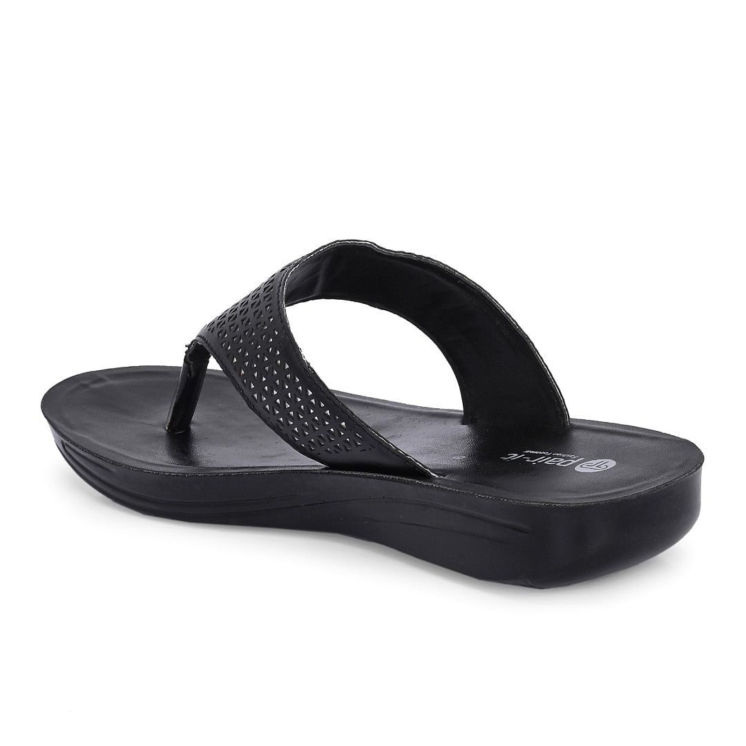 Pair-it Women P U Ladies Slipper-MS-014 Black