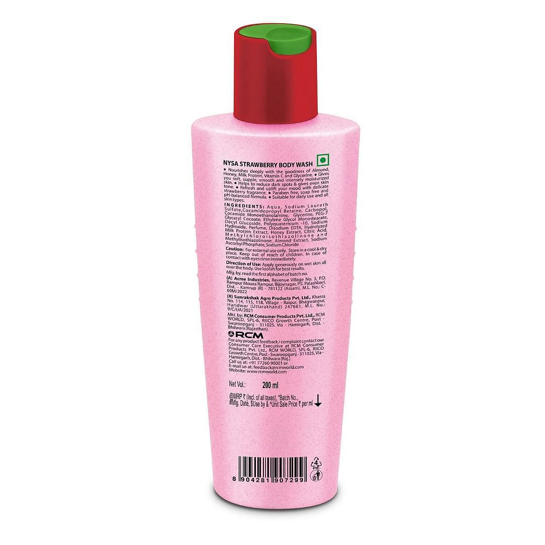 Nysa Strawberry Body Wash, 200 ml