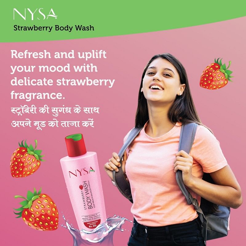 Nysa Strawberry Body Wash, 200 ml