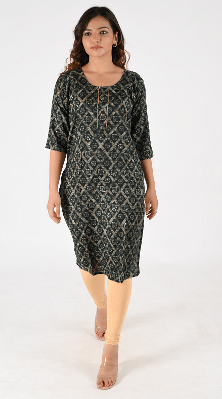 Authenzaa Women Fashion Kurti SFKRT126 Bottle Green