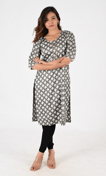 Authenzaa Women Fashion Kurti SFKRT126 Light Grey 
