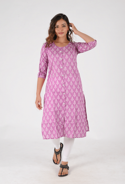 Authenzaa Women Fashion Kurti SFKRT131 Lavendar