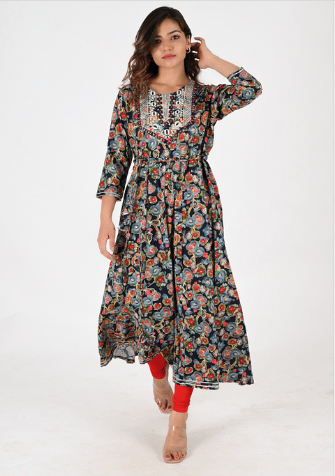 Authenzaa Women Fashion Kurti SFKRT132 Blue 