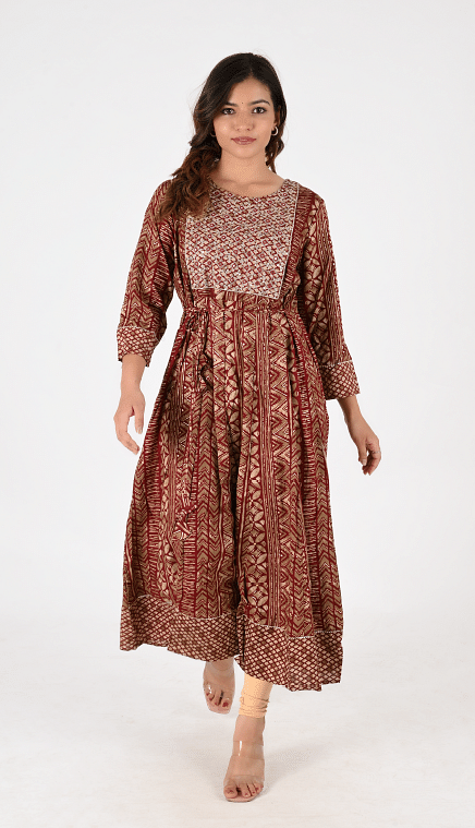 Authenzaa Women Fashion Kurti SFKRT132 Maroon