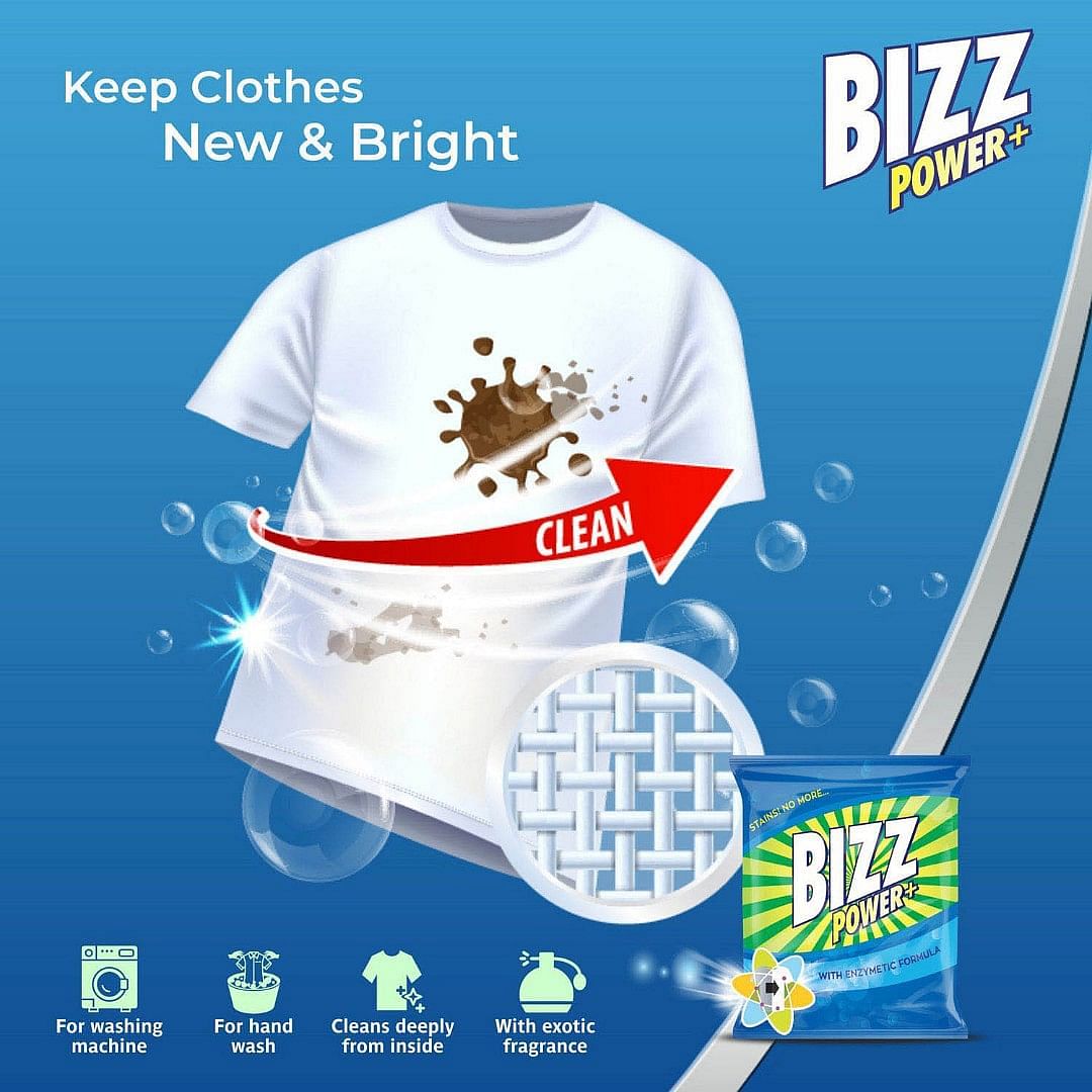 Bizz power plus washing Powder, 130 g