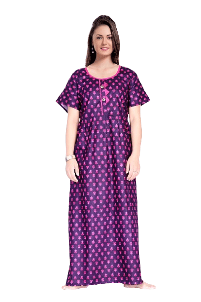 Authenzaa Women Nighty SMWN001 Purple 