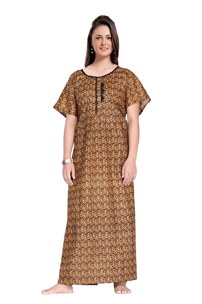 Authenzaa Women Nighty SMWN001 Brown