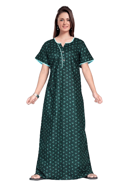 Authenzaa Women Nighty SMWN002 Green