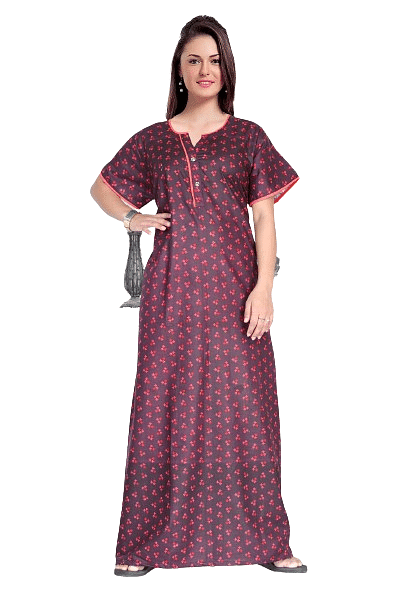 Authenzaa Women Nighty SMWN002 Maroon