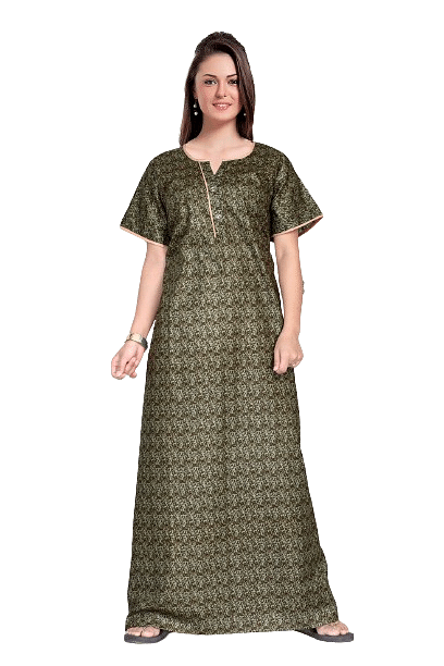 Authenzaa Women Nighty SMWN002 Olive 