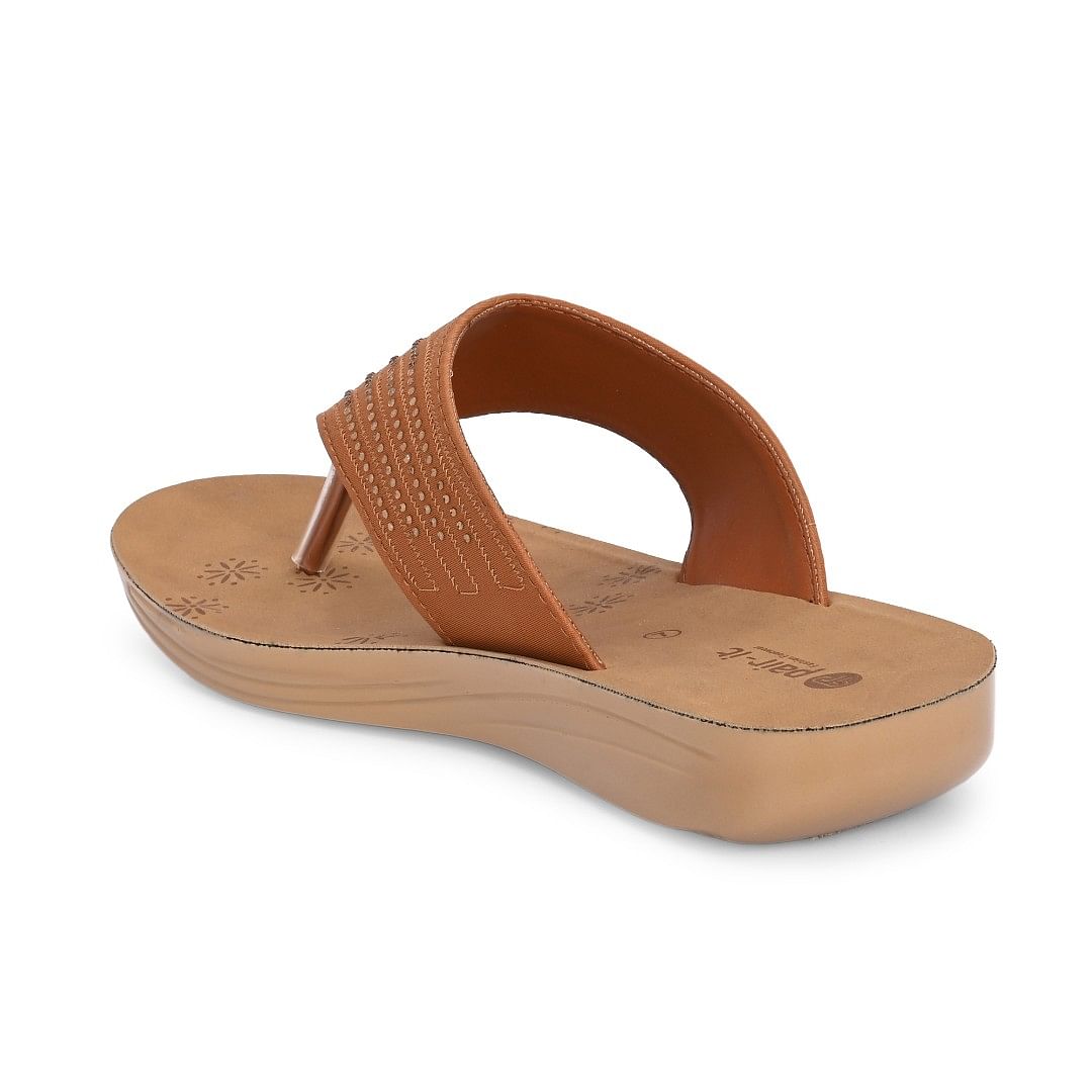 Pair-it Women PU Slipper Ladies Slipper-MS-012 Tan