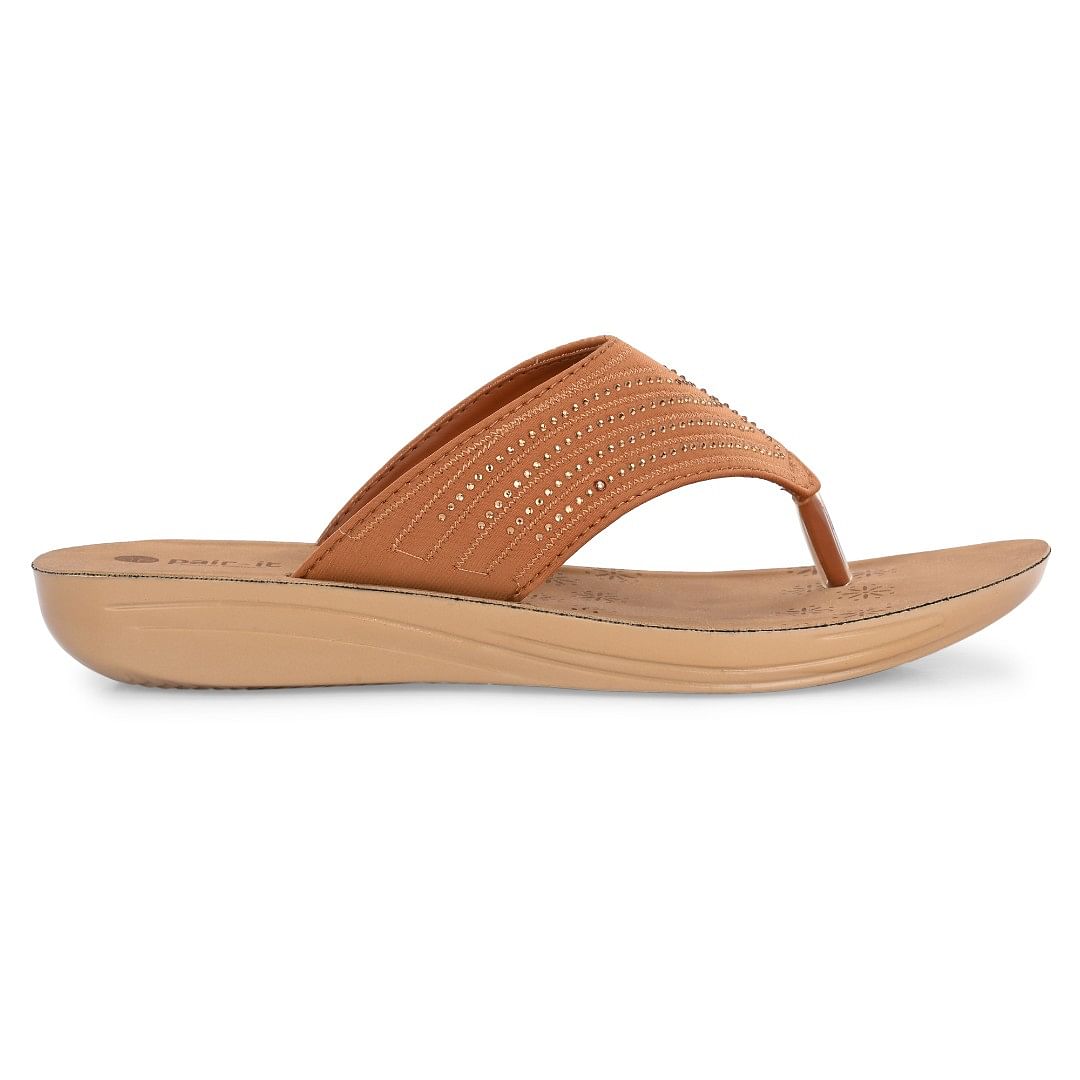 Pair-it Women PU Slipper Ladies Slipper-MS-012 Tan