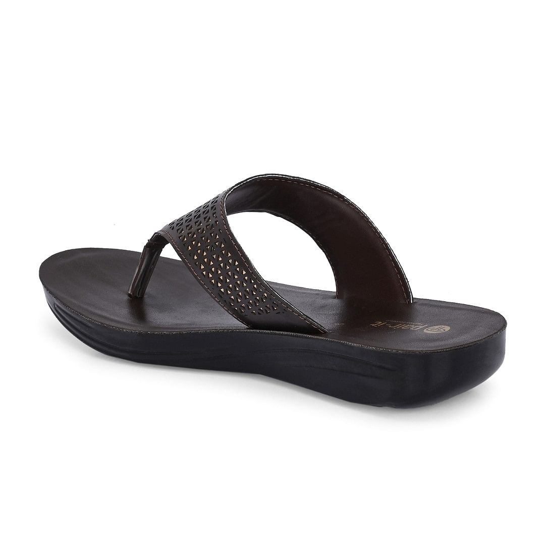 Pair-it Women PU Slipper Ladies Slipper-MS-015 Brown