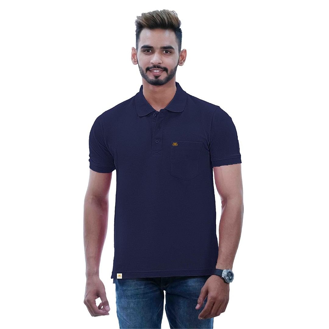 Authenzaa Men Polo T-Shirt SFPT001 Denim Blue 