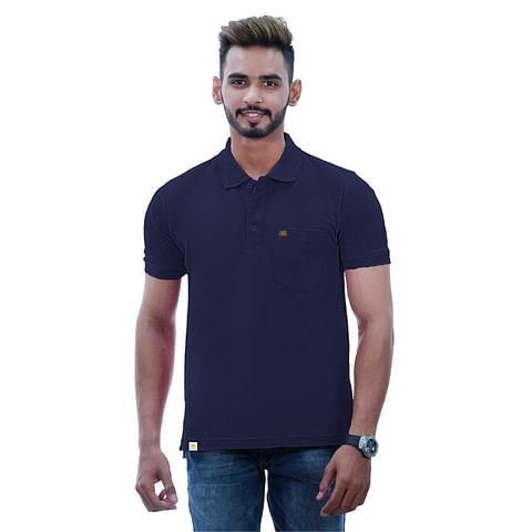Authenzaa Men Polo T-Shirt SFPT001 Denim Blue 