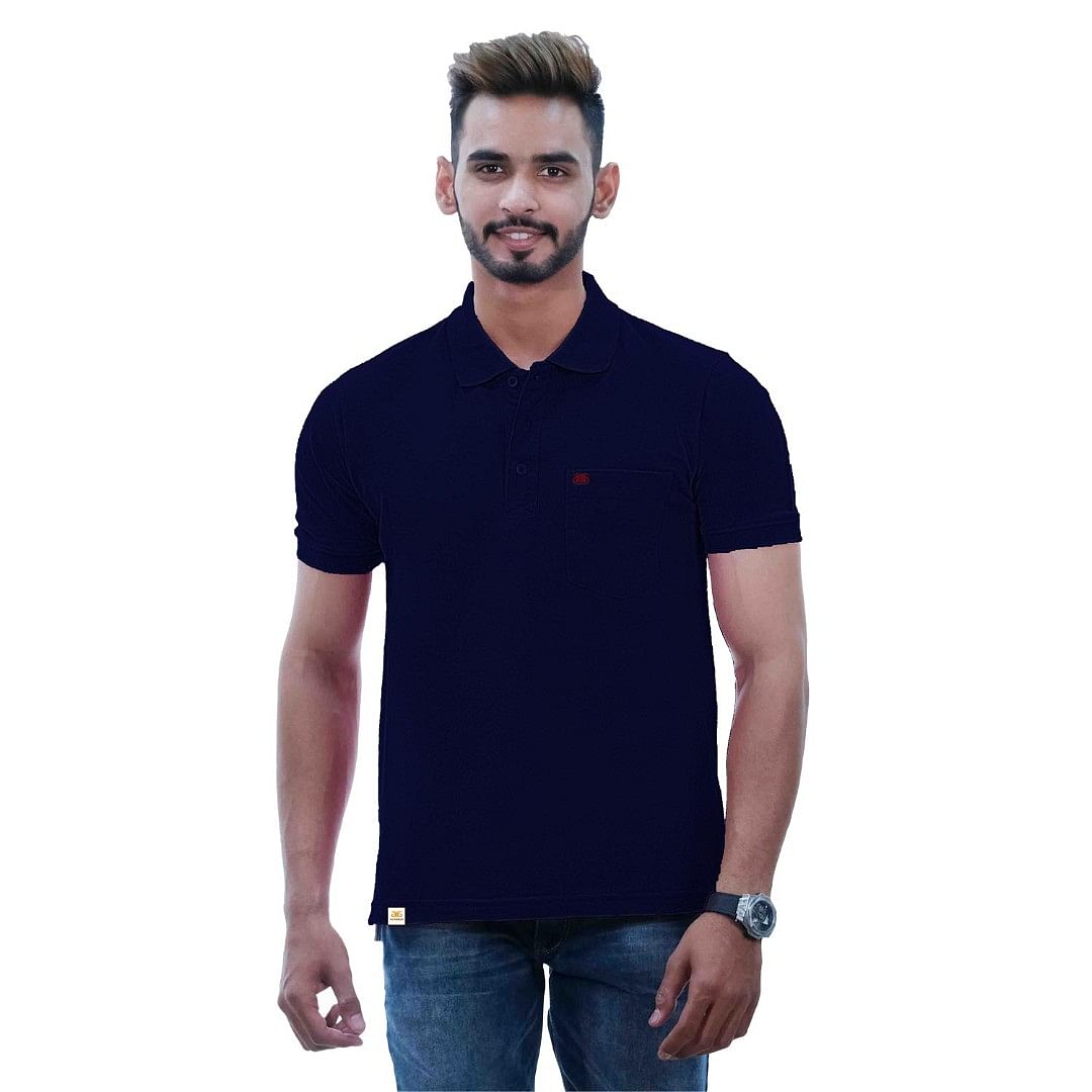 Authenzaa Men Polo T-Shirt SFPT001 Navy Blue 