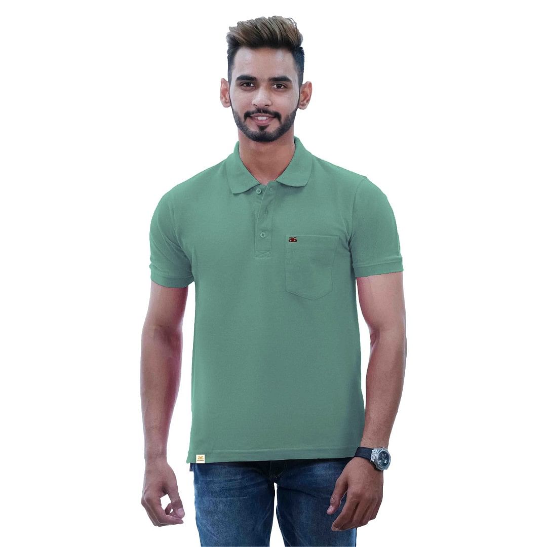 Authenzaa Men Polo T-Shirt SFPT001 Olive Green