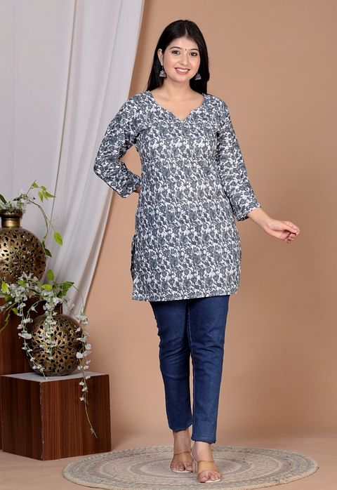 Authenzaa Women Fashion Kurti SFKRT134 Grey