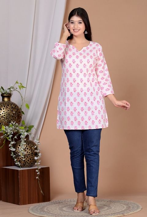 Authenzaa Women Fashion Kurti SFKRT134 Pink