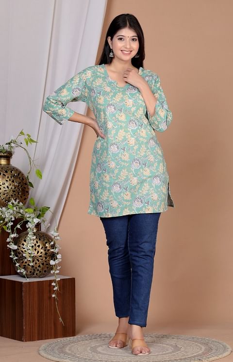 Authenzaa Women Fashion Kurti SFKRT134 Pista