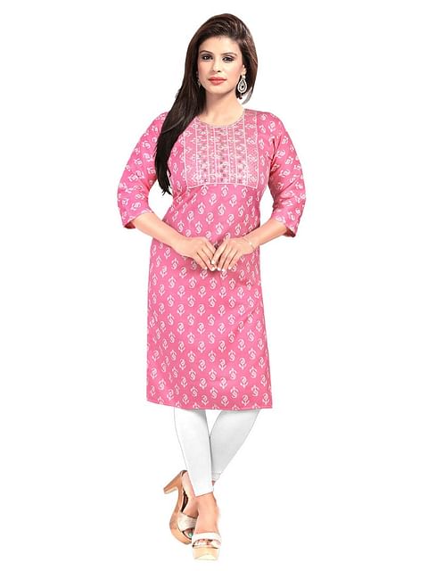 Authenzaa Women Fashion Kurti SFKRT140 Pink