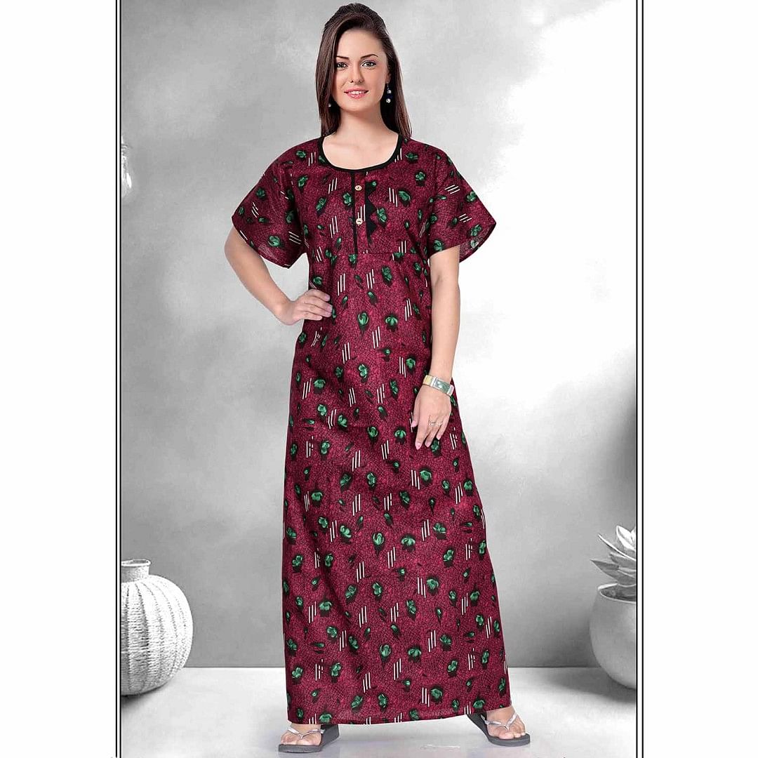 Authenzaa Women Nighty SMWN003 Maroon