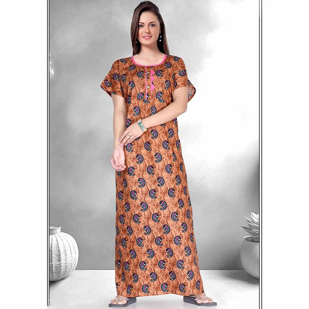 Authenzaa Women Nighty SMWN003 Orange