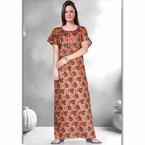 Authenzaa Women Nighty SMWN003 Orange