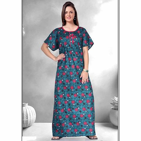 Authenzaa Women Nighty SMWN003 Dark Indigo
