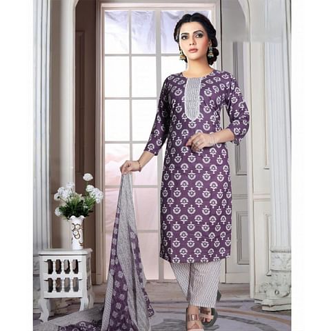 Authenzaa Women 3Pcs Kurti Set SFKST072 Wine