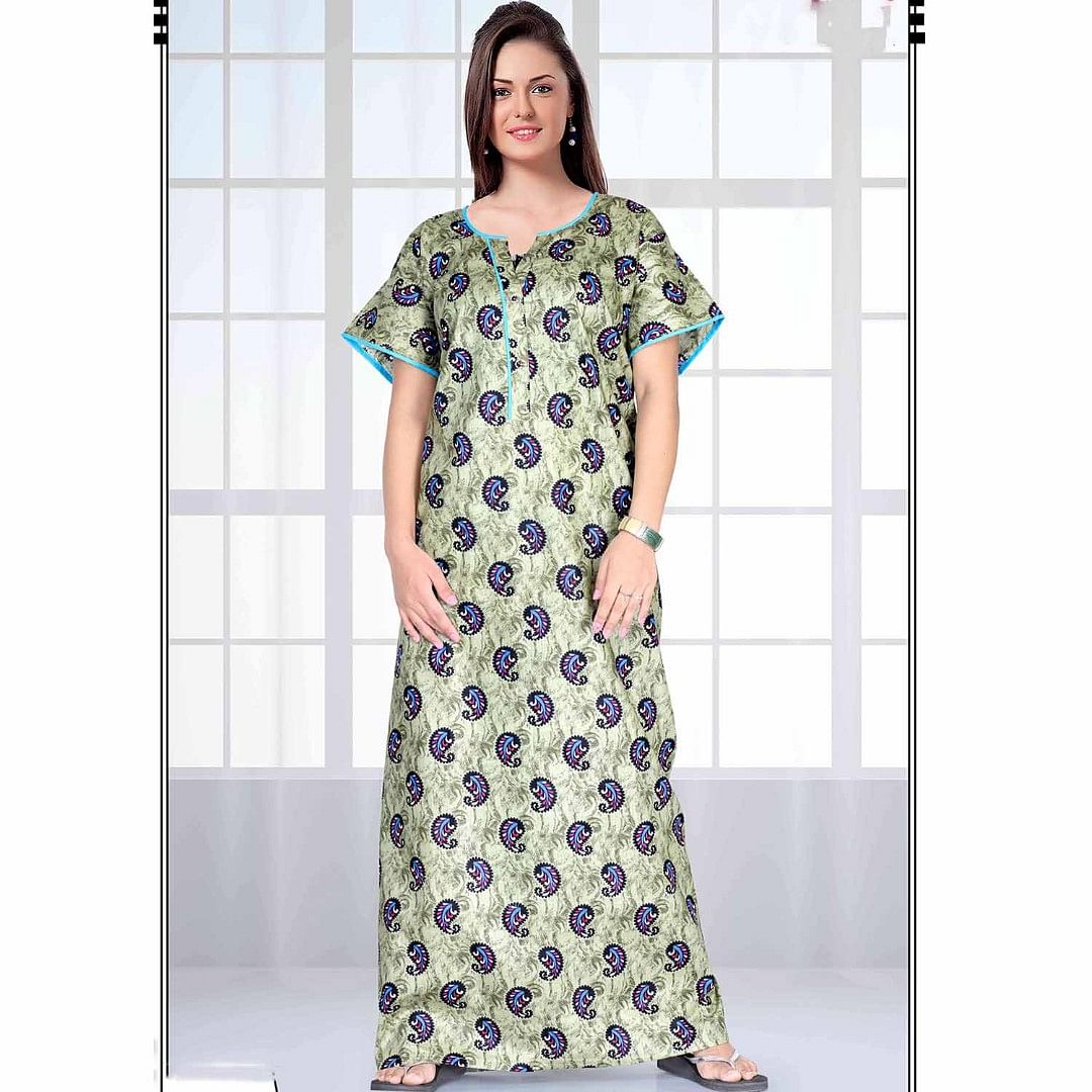 Authenzaa Women Nighty SMWN004 Pista