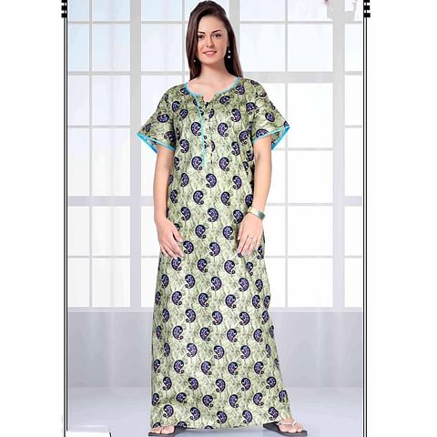 Authenzaa Women Nighty SMWN004 Pista